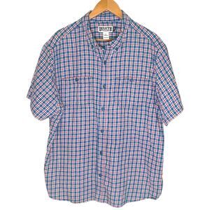 Duluth Trading Co. Men's XL Cotton Flannel Short Sleeve Button Down Plaid Shirt